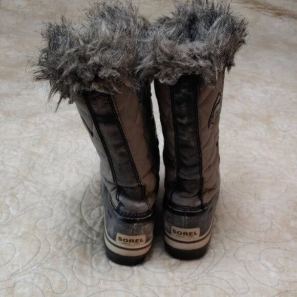 Sorel Tofino Distressed Faux Fur Trim Lace Up Tall Snow Boots 7 - Picture 7 of 12